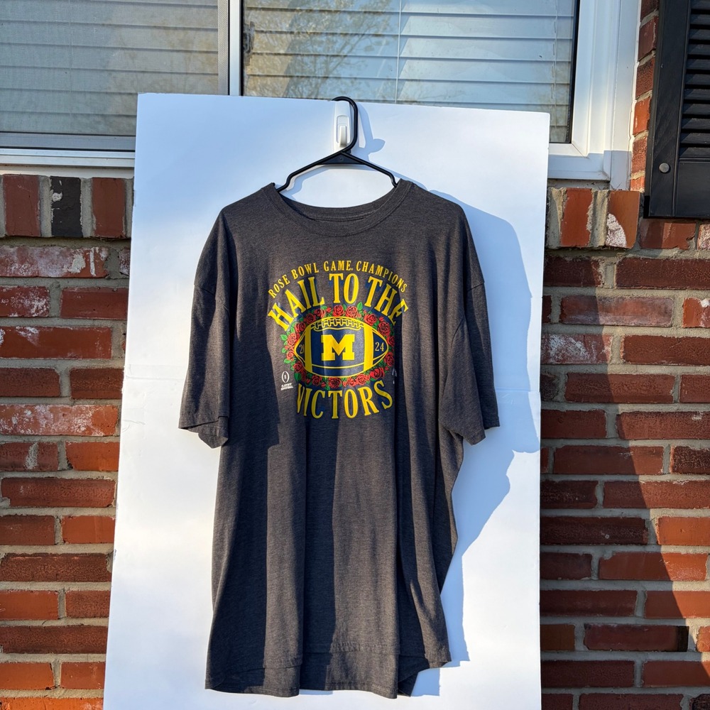 Fanatics Michigan Wolverines Rose Bowl Champions T-Shirt Mens 3XL‎ Charcoal Grey